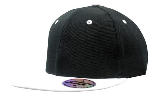 Headwear American/t Flat Peak 2 Tone Cap X12 Cap Headwear Professionals Black/White One Size 