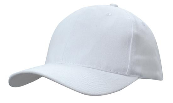 Headwear Brushed Hvy Ctn W/plastic Strap X12 - 4141 Cap Headwear Professionals White One Size 