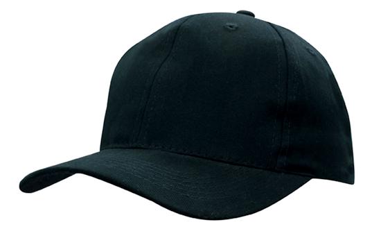 Headwear Brushed Cotton Twill Cap X12 - 4142 Cap Headwear Professionals Black One Size 