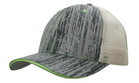 Headwear Woodprint Poly Twill Mesh X12 - 4143 Cap Headwear Professionals Charcoal/Green/Stone One Size 