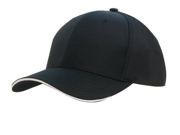 Headwear Sports Ripstop W/sandwich X12 - 4149 Cap Headwear Professionals Black/White One Size 