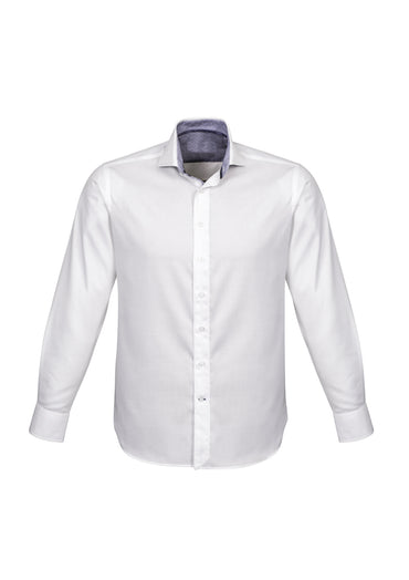 Biz Corporates Herne Bay Mens Long Sleeve Shirt 41810 Corporate Wear Biz Corporates XS White/Purple Reign 