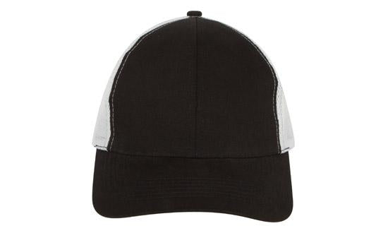 Headwear Brushed Cotton With Mesh Back  X12 - 4181 Cap Headwear Professionals Black/Grey One Size 