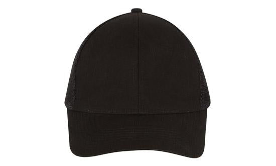Headwear Brushed Cotton With Mesh Back  X12 - 4181 Cap Headwear Professionals Black One Size 