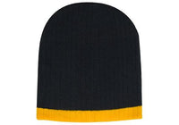 Headwear Two Tone Cable Knit Beanie X12 Cap Headwear Professionals Navy/Gold One Size 