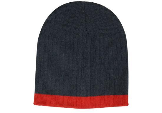 Headwear Two Tone Cable Knit Beanie X12 Cap Headwear Professionals Navy/Red One Size 