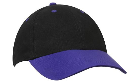 Headwear Brushed Heavy Cotton Cap X12 - 4199 Cap Headwear Professionals Black/Purple One Size 