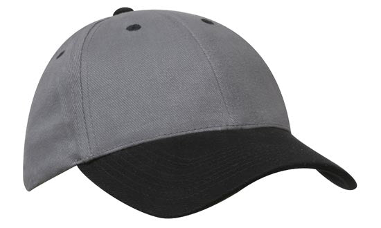Headwear Brushed Heavy Cotton Cap X12 - 4199 Cap Headwear Professionals Charcoal/Black One Size 