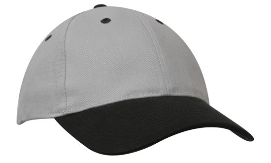 Headwear Brushed Heavy Cotton Cap X12 - 4199 Cap Headwear Professionals Grey/Black One Size 