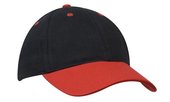 Headwear Brushed Heavy Cotton Cap X12 - 4199 Cap Headwear Professionals Navy/Red One Size 