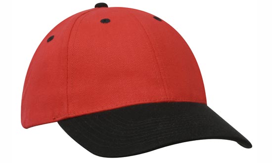 Headwear Brushed Heavy Cotton Cap X12 - 4199 Cap Headwear Professionals Red/Black One Size 