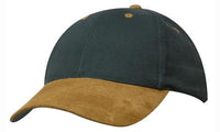 Headwear Brushed Heavy Cotton W/suede Peak X12 - 4200 Cap Headwear Professionals Bottle/Tan One Size 
