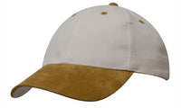 Headwear Brushed Heavy Cotton W/suede Peak X12 - 4200 Cap Headwear Professionals Natural/Tan One Size 