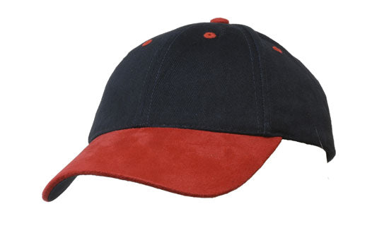 Headwear Brushed Heavy Cotton W/suede Peak X12 - 4200 Cap Headwear Professionals Navy/Red One Size 