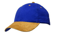Headwear Brushed Heavy Cotton W/suede Peak X12 - 4200 Cap Headwear Professionals Navy/Tan One Size 