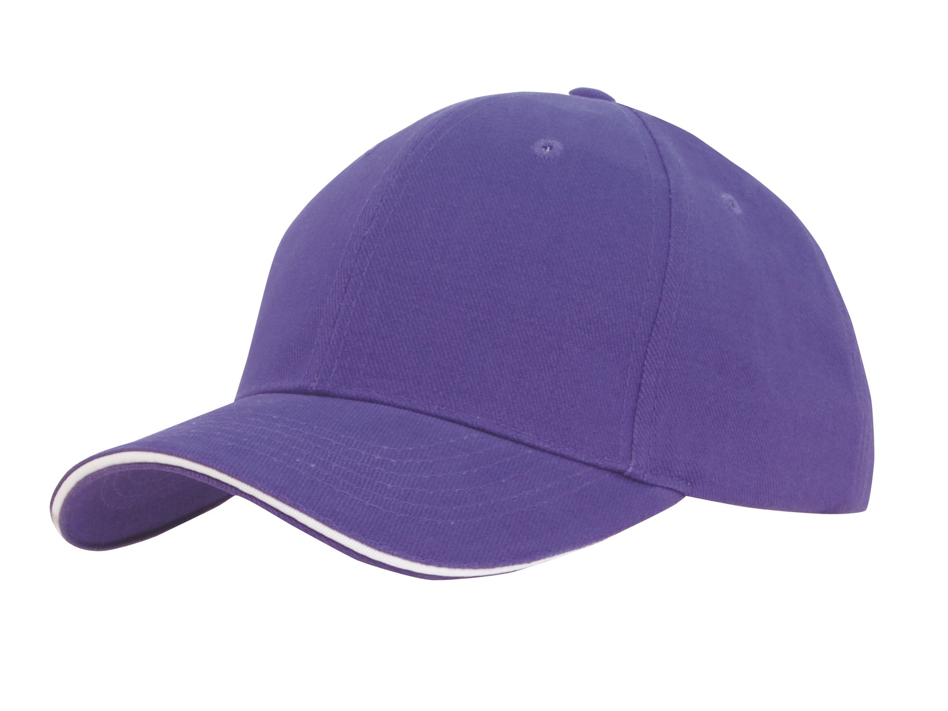 Headwear Brushed Heavy Cotton Cap With Sandwich Trim X12 - 4210 Cap Headwear Professionals Royal/White One Size 