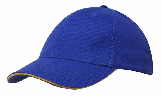 Headwear Brushed Heavy Cotton Cap With Sandwich Trim X12 - 4210 Cap Headwear Professionals Purple/White One Size 