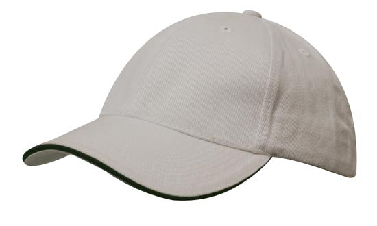 Headwear Brushed Heavy Cotton Cap With Sandwich Trim X12 - 4210 Cap Headwear Professionals Grey/Black One Size 