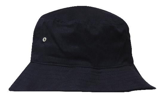 Headwear Bucket Hat With Sandwich Trim Brushed Heavy Sports Twill  *no Sandwich* X12 Cap Headwear Professionals Navy M 