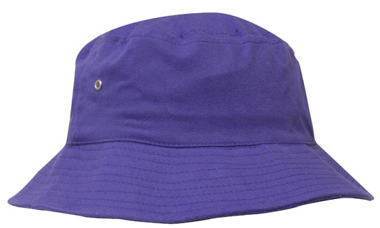 Headwear Bucket Hat With Sandwich Trim Brushed Heavy Sports Twill  *no Sandwich* X12 Cap Headwear Professionals Purple M 