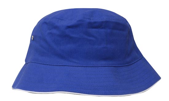 Headwear Bucket Hat With Sandwich Trim Brushed Heavy Sports Twill  *no Sandwich* X12 Cap Headwear Professionals Royal M 