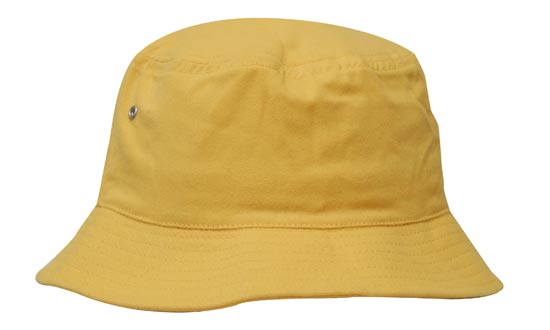 Headwear Bucket Hat With Sandwich Trim Brushed Heavy Sports Twill  *no Sandwich* X12 Cap Headwear Professionals Yellow M 