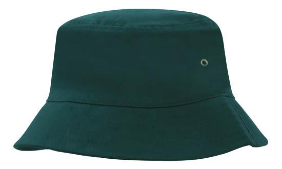Headwear Bucket Hat With Sandwich Trim Brushed Heavy Sports Twill  *no Sandwich* X12 Cap Headwear Professionals Bottle/White M 