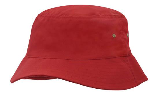 Headwear Bucket Hat With Sandwich Trim Brushed Heavy Sports Twill  *no Sandwich* X12 Cap Headwear Professionals Red/White M 