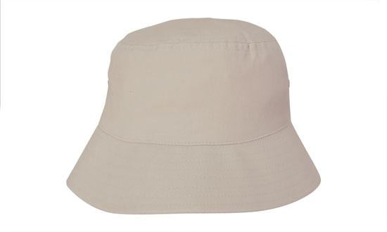 Headwear Bucket Hat With Sandwich Trim Brushed Heavy Sports Twill  *no Sandwich* X12 Cap Headwear Professionals Stone M 
