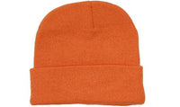 Headwear Knitted Acrylic Beanie X12 - 4243 Cap Headwear Professionals Orange One Size 