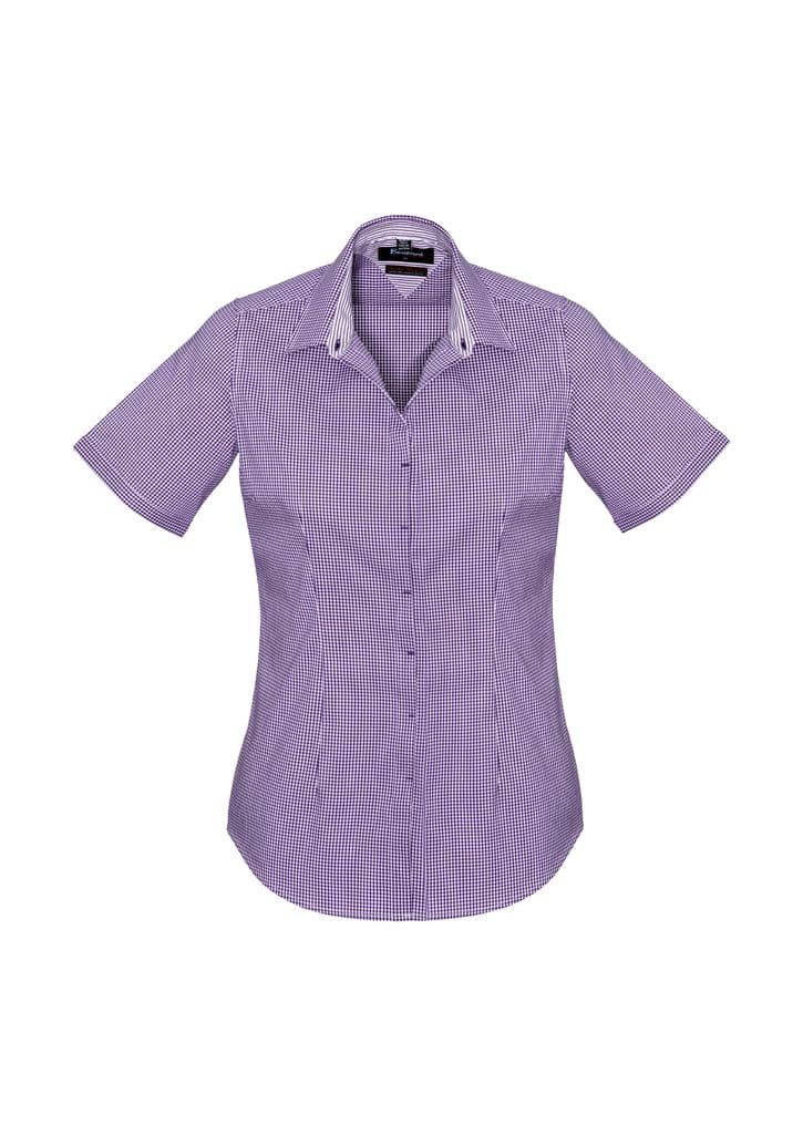Biz Corporates Newport Womens Short Sleeve Shirt 42512 Corporate Wear Biz Corporates 4 Purple Reign 