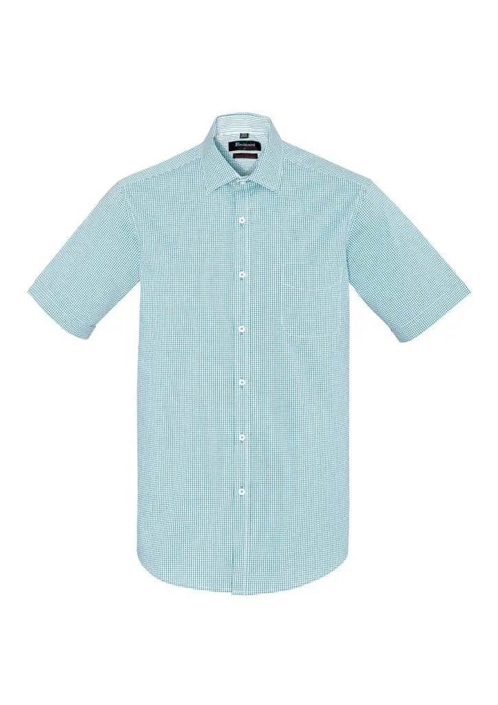 Biz Corporates Newport Mens Short Sleeve Shirt 42522 Corporate Wear Biz Corporates XS Eden Green 