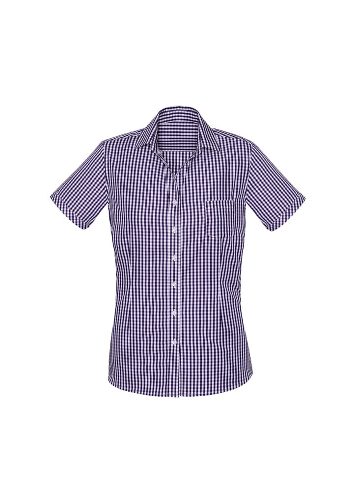 Biz Corporates Springfield Womens Short Sleeve Shirt 43412 Corporate Wear Biz Corporates 4 Purple Reign 