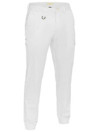 Bisley Stretched Cotton Drill Cuffed Pants BPC6028 Work Wear Bisley Workwear White 77 R 