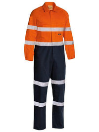 Bisley Taped Hi Vis Drill Coverall BC6357T Work Wear Bisley Workwear 77R Orange/Navy 