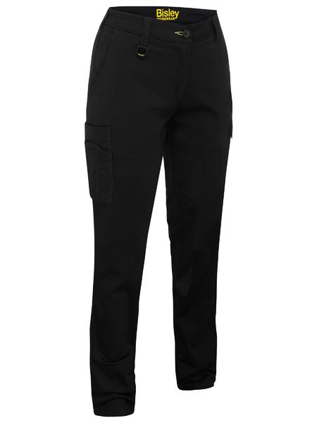 Bisley Women's Stretch Cotton Cargo Pants BPLC6008 Work Wear Bisley Workwear Black 6 