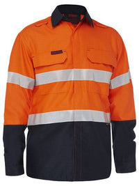 Bisley Workwear Apex 160 Taped FR Ripstop Vented Shirt BS8338T Work Wear Bisley Workwear Orange/Navy XS 