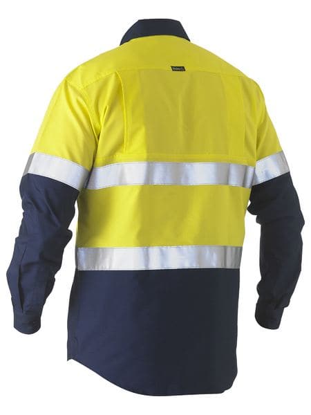 Taped Two Tone Hi Vis Recycled Drill Shirt BS6996T Shirts & Tops Bisley Workwear   