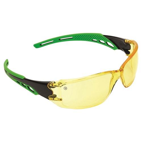 Pro Choice Cirrus - Amber Polycarbonate Frame With Soft Green Arms X12 - 9185 PPE Pro Choice   