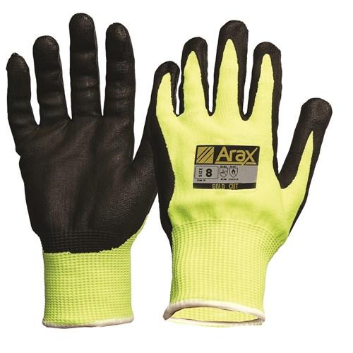 Pro Choice Arax Gold, Nitrile Sand Dip On Hi-vis Yellow Liner - AFYN PPE Pro Choice 7  