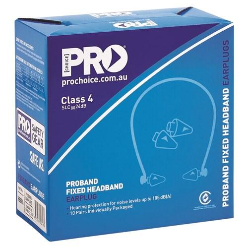 Pro Choice Pro-band Headband Fixed Earplugs - (Bonus Pads) X 10 - HBEPA PPE Pro Choice   