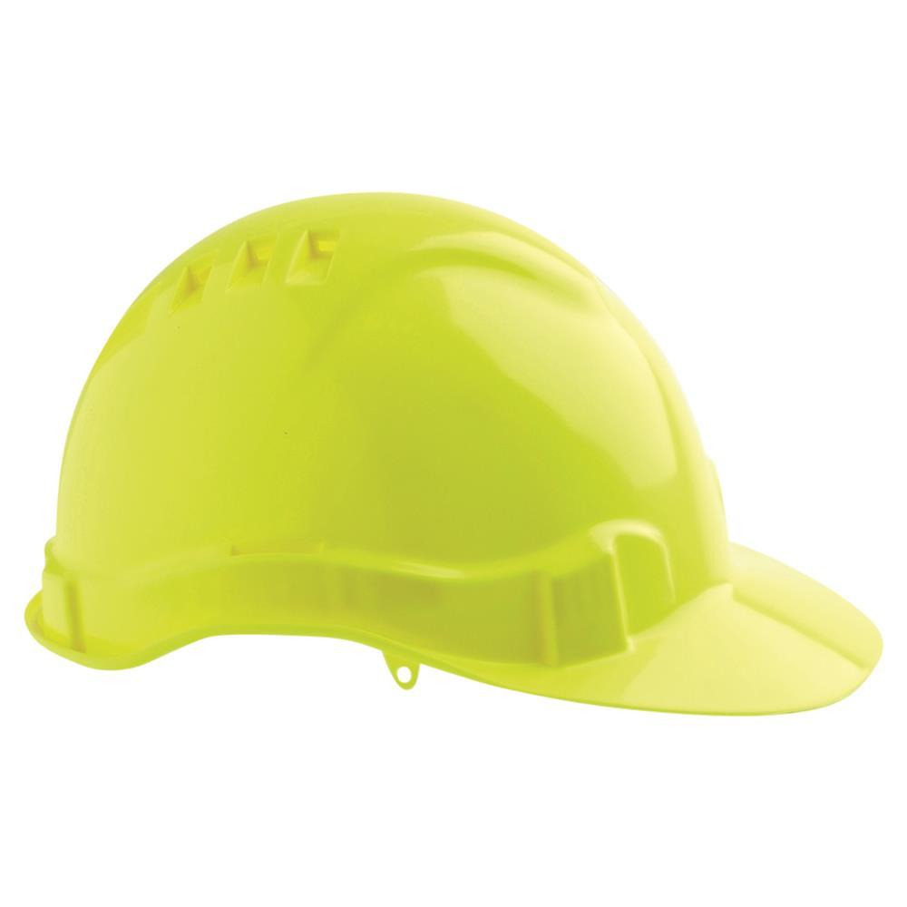 Pro Choice Hard Hat (V6) - Vented, 6 Point Push-lock Harness - HHV6 PPE Pro Choice FLURO YELLOW  