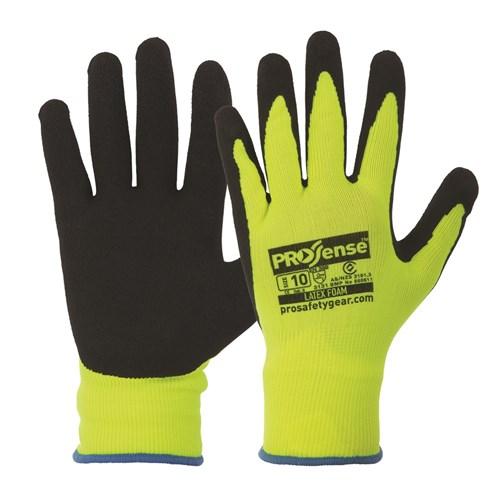 Pro Choice Black Latex Foam On Hi Vis Yellow Nylon Liner X12 - LFN PPE Pro Choice 7  