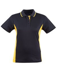 Teammate Polo Shirt Ladies  PS74 Casual Wear Winning Spirit 8 Black/Gold 