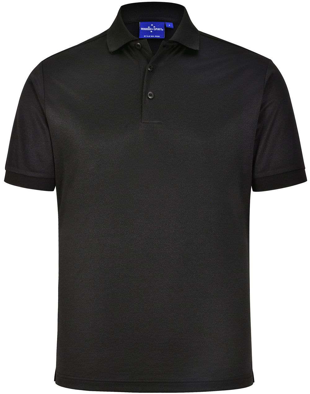 Winning Spirit Men's Sustainable Poly/Cotton Corporate Polo Shirt PS91 Casual Wear Winning Spirit Black XS 