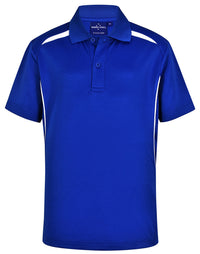 Winning Spirit Kid's Sustainable Poly/Cotton Polo Shirt PS93K Casual Wear Winning Spirit Electric Blue/Whtie 4K 