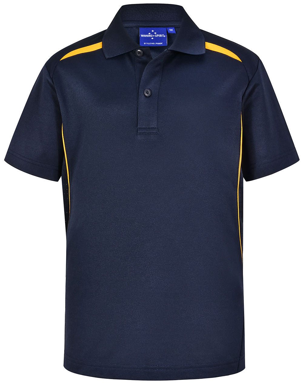 Winning Spirit Kid's Sustainable Poly/Cotton Polo Shirt PS93K Casual Wear Winning Spirit Navy/Gold 4K 