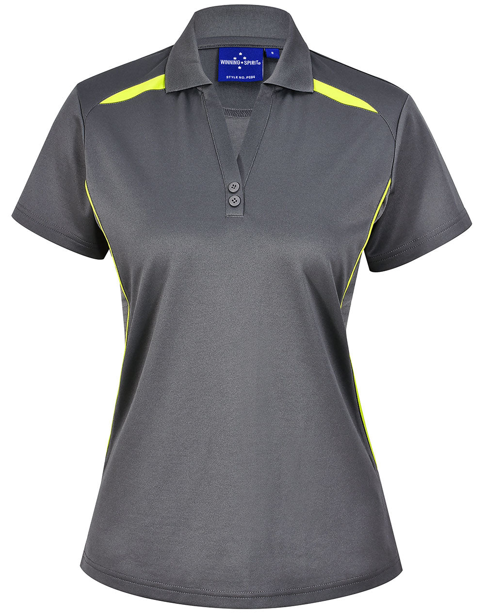Winning Spirit Women's Sustainable Poly-Cotton Contrast Polo PS94 Casual Wear Winning Spirit Ash/Lime 8 