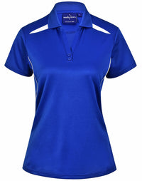 Winning Spirit Women's Sustainable Poly-Cotton Contrast Polo PS94 Casual Wear Winning Spirit Electric Blue/White 6 