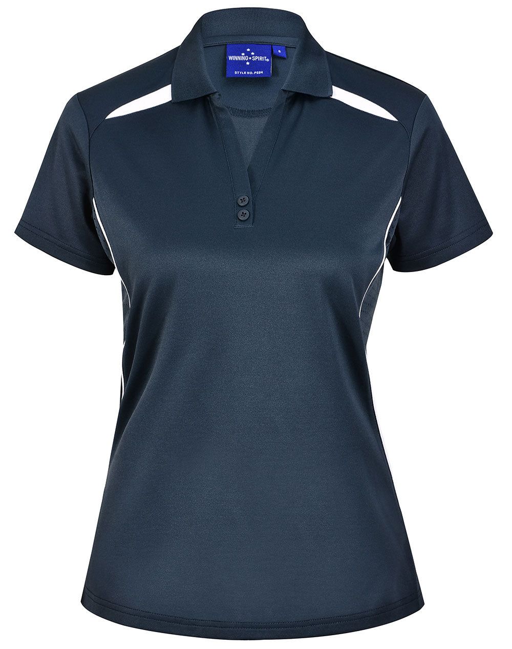 Winning Spirit Women's Sustainable Poly-Cotton Contrast Polo PS94 Casual Wear Winning Spirit Heavy Cloud/White 6 